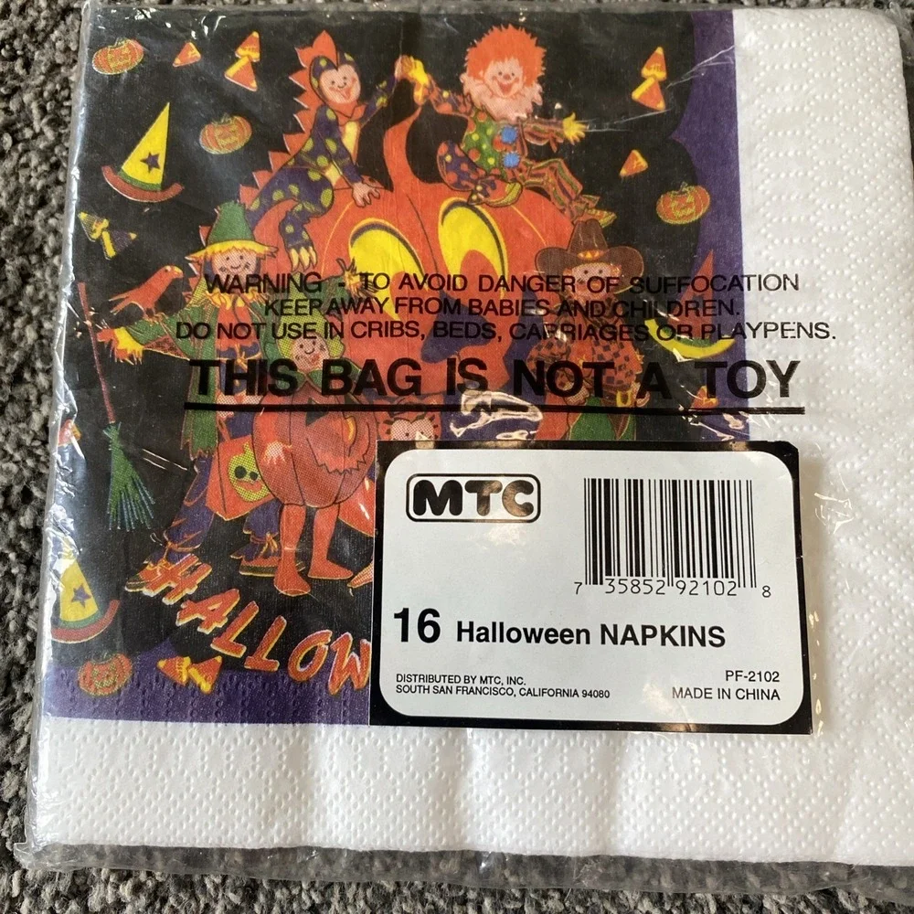 Vintage Duni Halloween Beverage / Lunch Napkins Plates Unopened Party NOS MTC